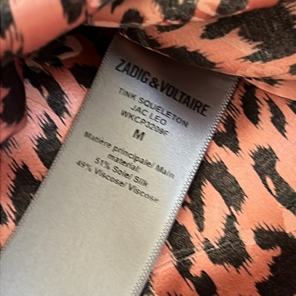 Zadig & Voltaire Tink Squeleton Leopard
Logo Silk Shirt Blouse - Picture 11 of 14